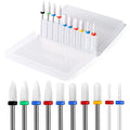 10Pcs Ceramic Nail Drill Bits,Professional Rotary Nail Tech Bits Set