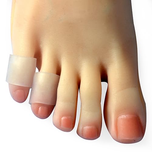 Hoogoo 10 Pack Pinky Toe Sleeves Protectors, Toe Covers, Protect Toe from Rubbing,Discomfort Caused by Long-time Walking Translucent Colour - color: Translucent
