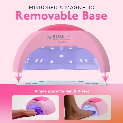 SUNUV UV LED Nail Lamp, Nail Light for Gel Polish, Auto Sensor SUN2C Pink - color: Pink