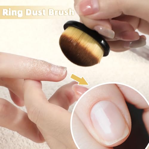 4Packs Nail Dust Cleaning Brush Ring,Soft Brushes for Clean Up Fingernails and Toenails Small Portable Nail Scrubber Brush Nail Duster Tools for Manicure and Pedicure (black and white) - color: black and white