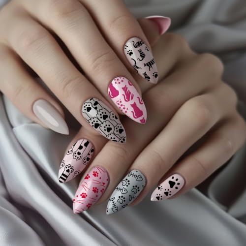 PH PandaHall 3pcs Cute Cat Nail Stamping Plates
