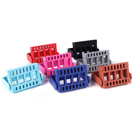 Beaupretty Nail Grinding Tool Box with 16 Holes Portable Manicure Organizer Compact Nail Drill Bits Holder for Home and Professional Use - color: Light Blue
