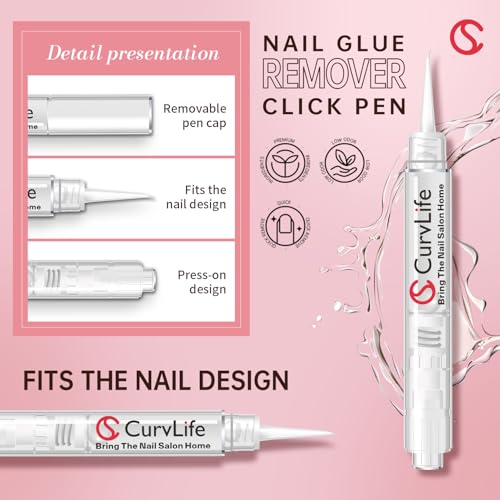 Curvlife 10g Semi Solid Nail Glue Gel with 5ml Nail Glue Remover Pen - size: 15 ml