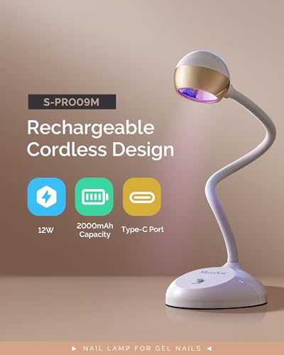MelodySusie 360° 2-in-1 Gooseneck Nail Lamp S-Pro09M for Detail Work - color: Golden Nail Art Lamp