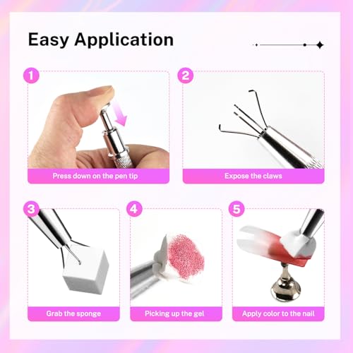 JODSONE 100PCS Soft Nail Sponges for Ombre Gel Polish Pat Gel Brushes