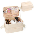 Nail Polish Organizer Bag Holds 50+ Bottles (15ml/0.5 fl.oz) &UV Nail Lamp - color: 05-Leather White, size: 50 Bottles
