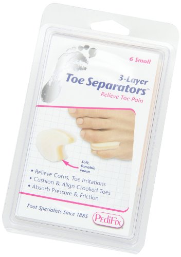Pedifix 3-layer Toe Separators, 6-Count (Pack of 2), Small - size: 6-count(Pack of 2)