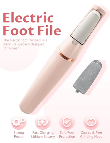 Callus Remover, 2026 Upgraded 3rd Electric Callus Removers for Feet, Foot File Callus Remover Pedicure Tools with 2 Speeds, for Dry/Calluses/Cracked/Hard Skin - Soft Smooth Skin (Pink)