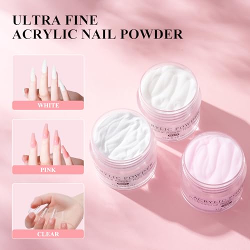 Practice Hand for Acrylic Nails with Acrylic Nail Powder Kits for Beginners - color: White- Rubber Nail Hand Kit