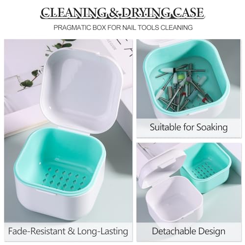 SUTOKAKA Nail Drill Bit Cleaning Box & Tool Sterilizer - color: White