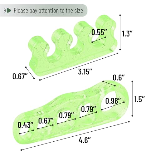Dr. JK- ToePal Gel Toe Separator, 2 Pairs, Toe Spacers, Bunion Corrector - color: Light Green, size: 2 Pairs