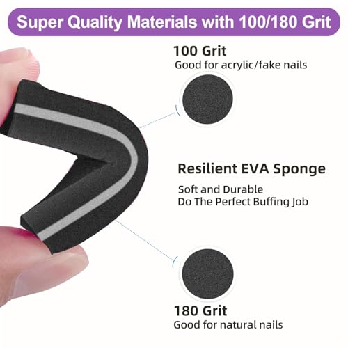 Nail Buffers (30 Pack), Buffer Block Nail File for Acrylic Nails and Natural Nails, 100/180 Grit Small Nail Buffer Block Bulk Buffing Blocks for Nail Buff Professional Manicure File Blocks Set Black - size: 30 Pcs Buffer Blocks Black