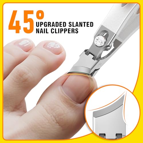 Toenail Clippers for Thick Toenails, Wide Jaw Opening Nail Clippers for Men - size: Slanted & Curved 3pcs