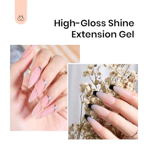 Beetles Nail Extension Gel Kit, 4 Colors Poly Nail Gel - color: She's Soft Glam