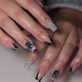 Halloween Goth Press on Nails Square Spider Fake Nails 24Pcs - color: Halloween 7