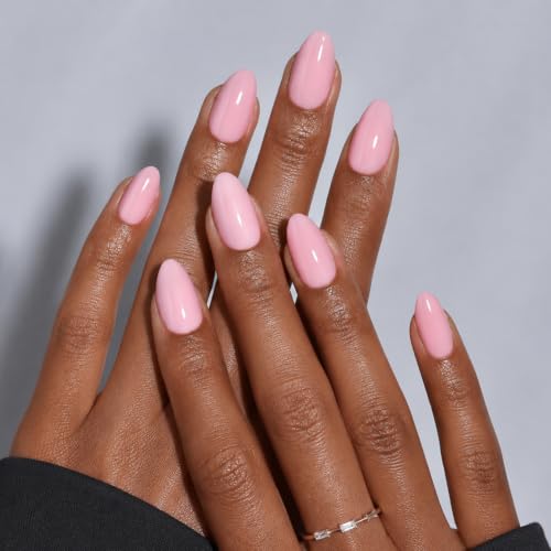Nude Pink Press On Nails Almond - Light Pink Nails Fake Nails - color: 1F - Blush Peach