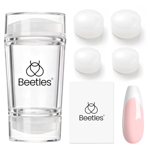 Beetles French Tip Tool Nail Stamp 6Pcs Silicone French Tips Stamp Set - color: A - Clear-6
