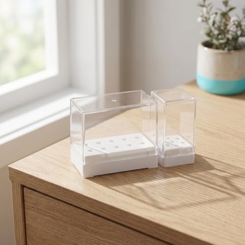 CALLARON 2pcs Nail Drill Bit Stand Multi-hole Nail Bits Storage Container Organizer Stand for Display