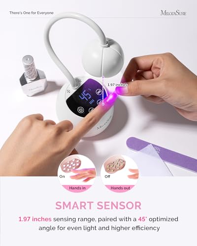 MelodySusie Gooseneck Cordless UV Nail Lamp P-ArtM2 Light for Nail Tips - color: White