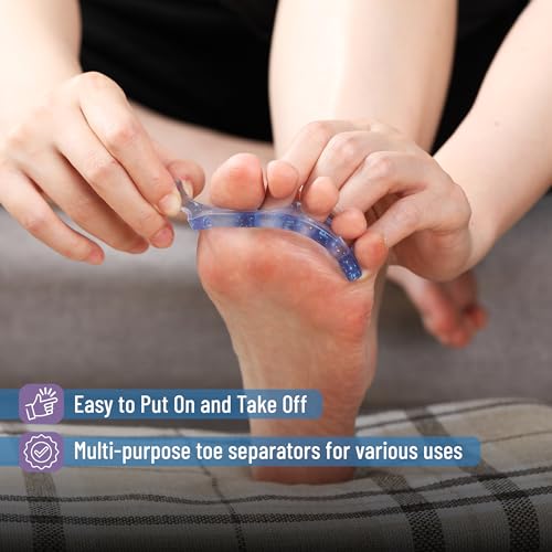 Dr. JK- Gel Toe Separators for Pedicure, 2 Pairs Blue & Purple - color: Blue & Purple