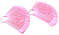 2 Sets 100 Tips Fan Shape Plastic Nail Art Tips Display Polish Board Display Practice Sticks with Metal Split Ring Holder (Pink) - color: Pink