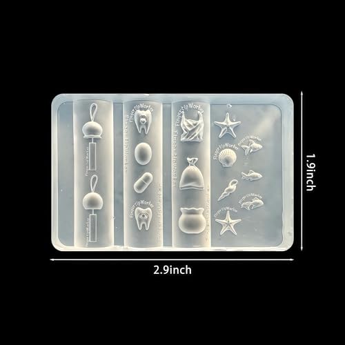 3D Marine Elements Nail Mold Multiple Shapes Teeth Wind Chimes Silicone Nails Molds Accessories Gel Plastic Bag Art Manicure Tools - color: 3D Marine Elements Nail Mold