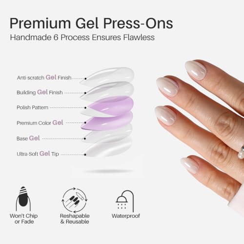 SHANGMENG Halloween Press on Nails, Extra Short Almond White Chrome Nails - color: White Mirror