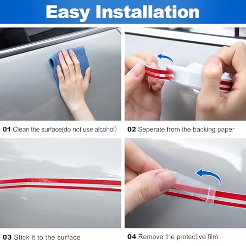 Spurtar Car Pinstripe Tape, 2 Rolls x 32Ft Red Racing Stripes Automotive - color: red