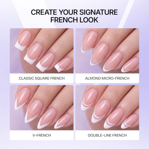 Acrylic Nail Kit - 40ml Low-Odor Acrylic Liquid 3 x 15g Powders (White, Clear, Pink) and 10ml Gel Liner for Nail Extensions Nail Stamper for French Nails - size: Acrylic nail kit-f