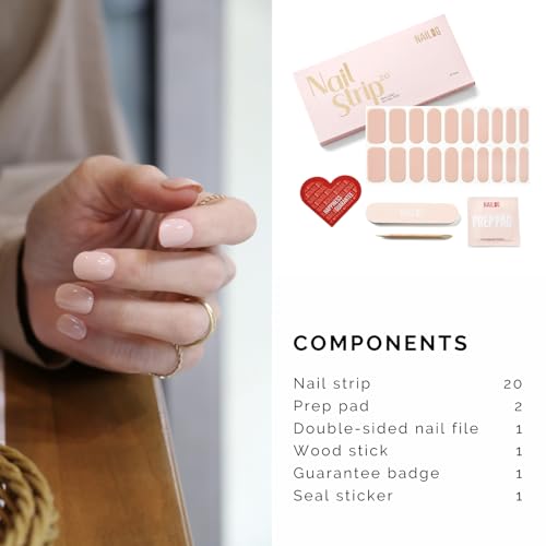 NAILOG Semi Cured Gel Nail Strips Beige Nude Nail Stickers - in The Nude - color: In the Nude
