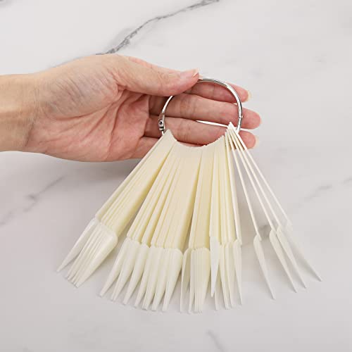 160 Pieces Nail Swatch Sticks Natural Stiletto Display Tips Color Swatches Pointed Tip Nail Sample Sticks