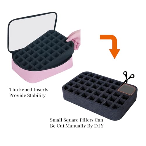 2 Pcs Small Clear Nail Polish Organizer Holds 80 Bottles Nail,Pink - color: Pink-2pcs