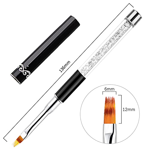 3Pcs Ombre Nail Brush Acrylic Nail Brush Set Nail Gradient Brushes Nail Painting Pens Nail Art Tools For Gel Nails Manicure Accessories - color: black