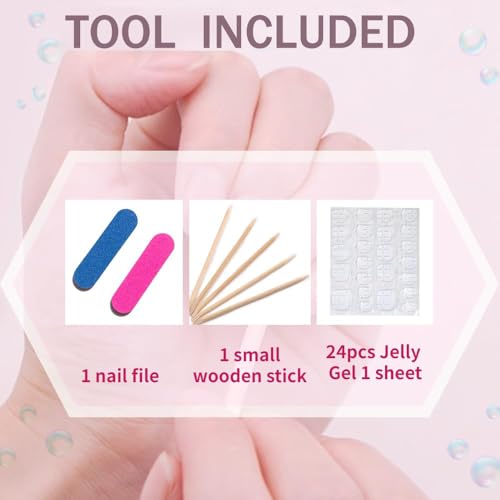 MAGLFELL Salon Press On Nails - 3D Almond Handmade Unique French Fake Nails, Thick Acrylic and Muti-Layer Gel False Nails, Reusable Gel Cured Durable press ons (Size S) - color: 145, size: S