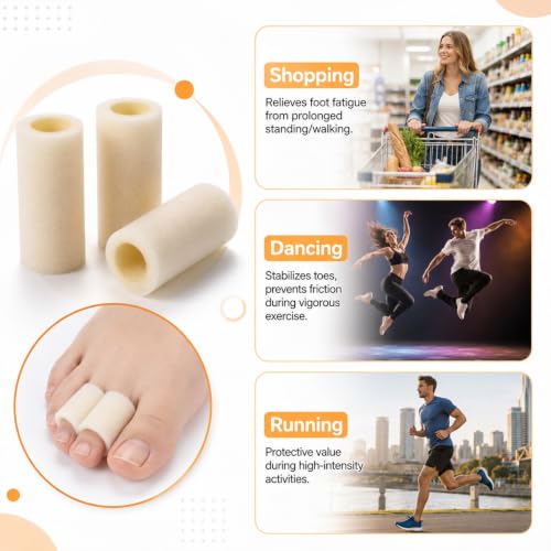 4 Pack Cuttable Toe Tubes Sleeves Foam Toe Protectors Bandages