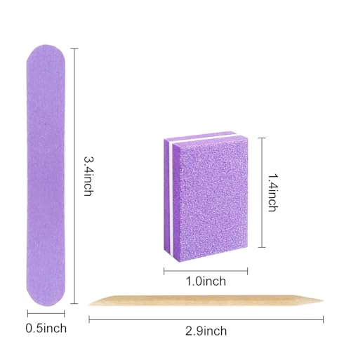 Lokyango Disposable Manicure Tool Kit (Purple, Count, 20, 80/100 Grit) - color: Purple