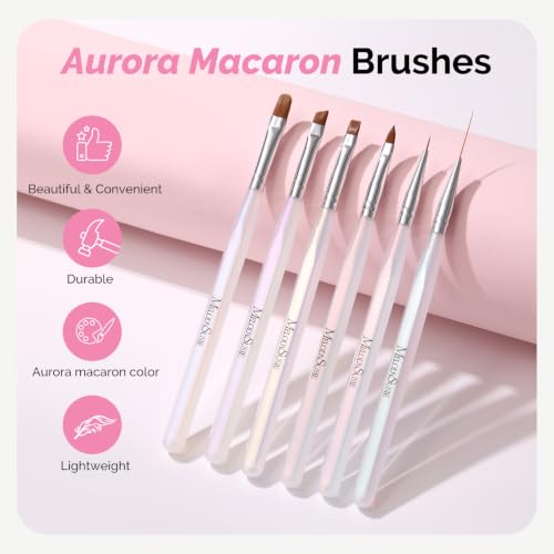MelodySusie Nail Art Brushes Set 6pcs - size: 6 Pcs - Brushes