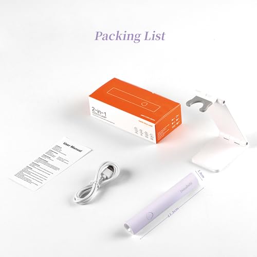 UV Light for Gel Nails, Mini UV LED Nail Lamp Handheld with Stand - size: Violet