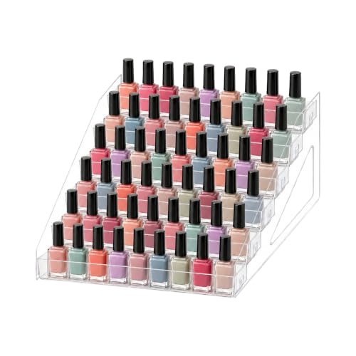 6-Tier Nail Polish Organizer, Clear PET Tabletop Display Rack - color: Clear - 6 Tier