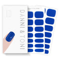DANNI & TONI Semi Cured Gel Nail Strips Klein Blue Royal Blue Gel Nail Wraps 28 Stickers | Infinite Blue - color: Infinite Blue