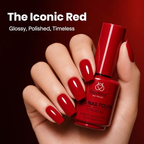 Beetles Red Gel Nail Polish, 15ml Classic Red Soak Off UV Gel Polish - color: C - Red | My Signature