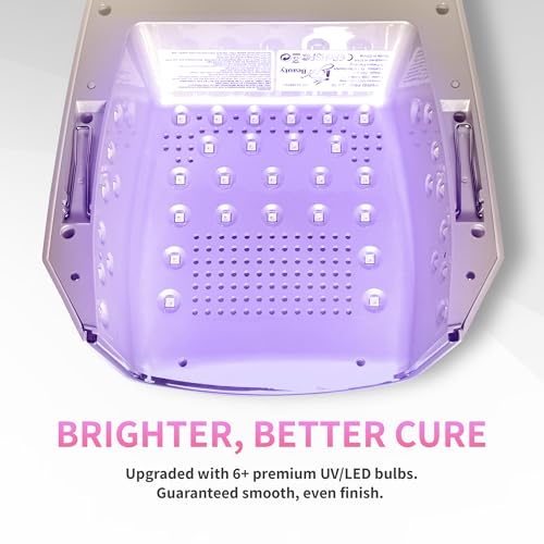 iGel Beauty Hybrid PRO 3.0 XL UV/LED Nail Lamp – Wireless Rechargeable 48W Nail Dryer, Extra Wide Full-Hand Curing, 9000mAh Battery, Smart Timer & Builder Gel Mode, Cordless Professional Lamp - color: Tan