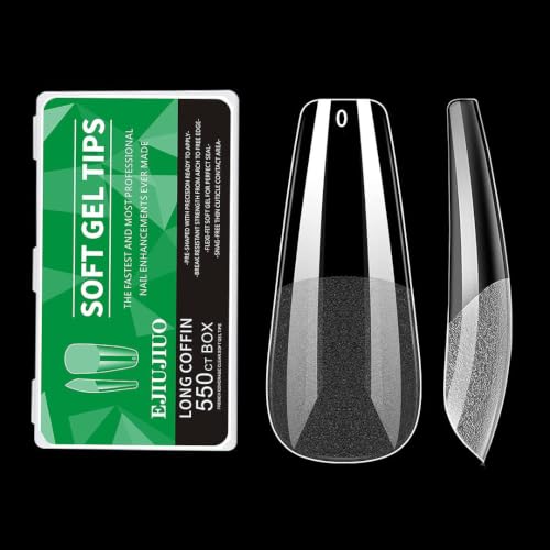 Coffin Nail Tips Press On Nails, 550 pcs, Long Full Cover
