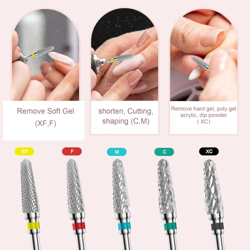 3/32" 2PCS Clean Cone Carbide Cuticle Cleaner Bit for Nail Prep & Cleaning - color: 008 Silver, size: XF