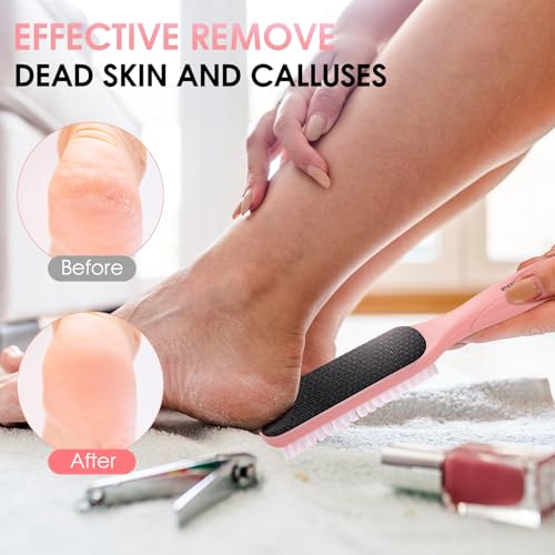Dual Sided Nano Glass Foot File Pink with Cleaning Brush - style: Pink Pedicure Foot File