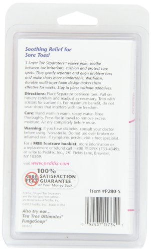 Pedifix 3-layer Toe Separators, 6-Count (Pack of 2), Small - size: 6-count(Pack of 2)