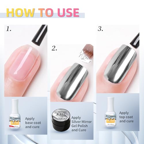 8ml Metallic Painting Nail Polish Gel,Ultra Mirror Silver - color: Ultra Mirror Silver
