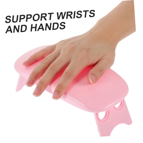 Pink Plastic Nail Art Hand Rest Cushion for Manicure Tables - color: Pink