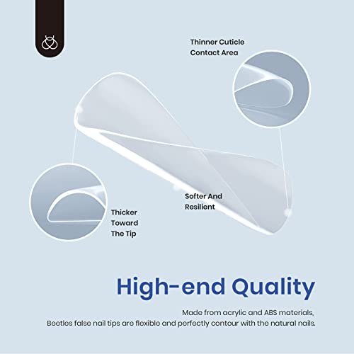 Beetles Gel Nail Kit Easy Extension Set, 240 PCS Long Square - color: Long Square 240pcs (Clear Kit)