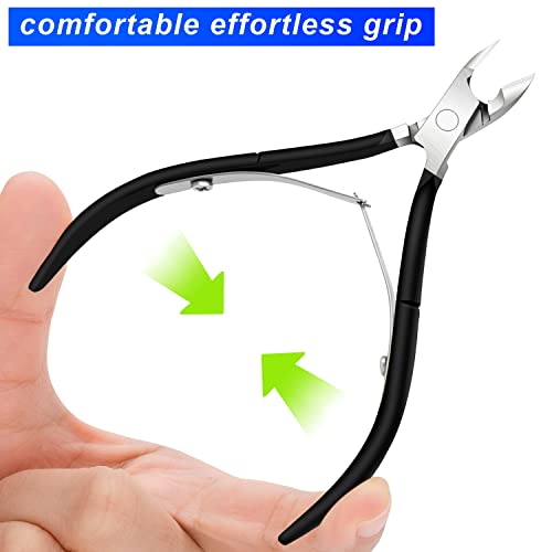 4 Pack Professional Cuticle Nippers, Black Nail Trimmer & Cutter - color: Black